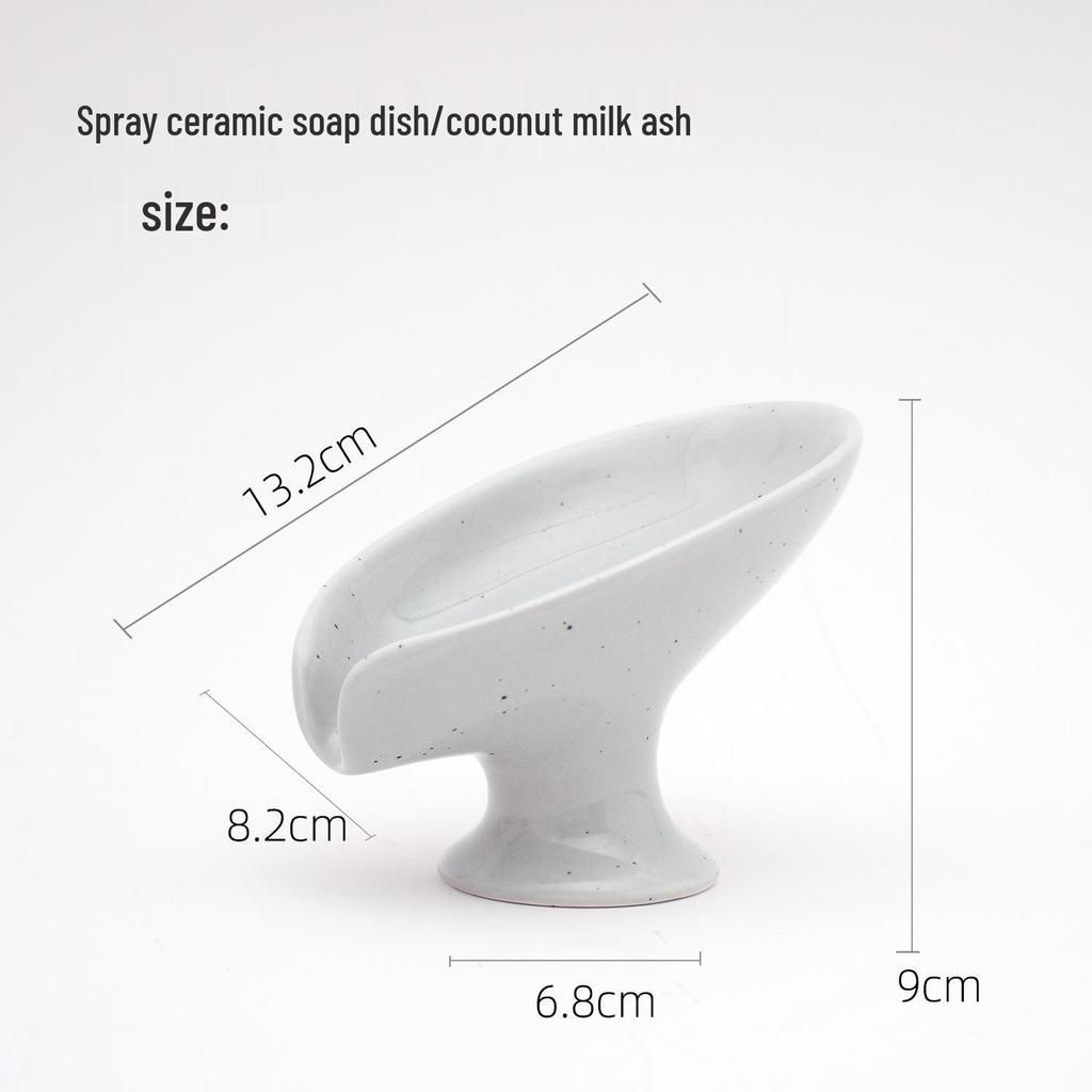 Nordic Light Luxury Ceramic Soap Dish - No-Drill, Water-Draining Bathroom Holder