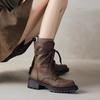 Women's Booties 2025 Fall/Winter New Platform British Style Retro Fashion Mid-leg Boots