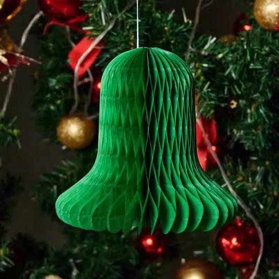 Christmas Tree Decoration Hanging Ornament Easy Assembly Festive Hanging Decor 3D Honeycomb Paper Decoration