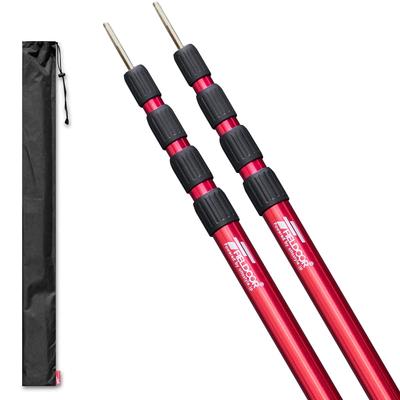 FIELDOOR Telescoping Aluminum Tent Pole Diameter 32mm Stepless Adjustment Set of 2 Storage Bag Included Stepless Adjustment Swing Type Easy Height