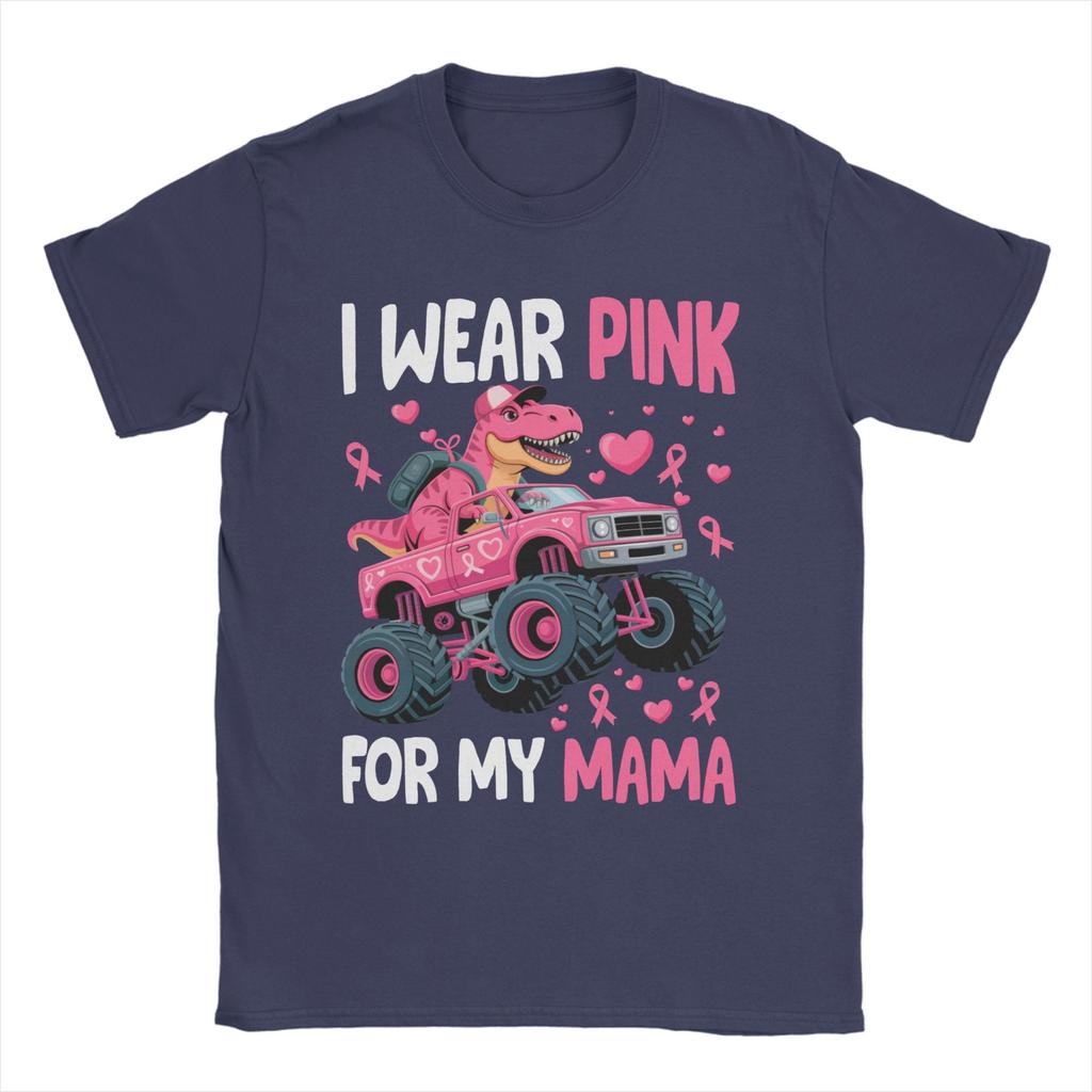 Men T-Shirt I Wear Pink for My Mama Breast Cancer Monster Truck T Shirts Popular  Summer Tee Shirt Y2K Basic Tops Birthday Gift