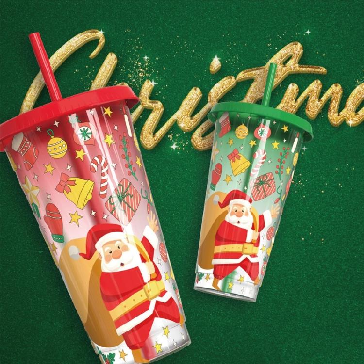 2PCS Creative Cold Activated Color Transforming Cups for Christmas Fun Cold Sensing Cup Safe for Kids and Adults