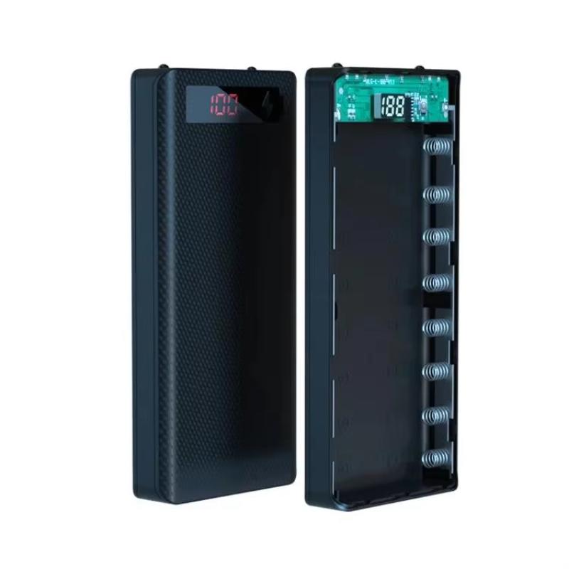 8-Slot DIY 18650 Battery Power Bank Case Digital Display 5V 21A Fast Charger Box for Travel Business Trip Use