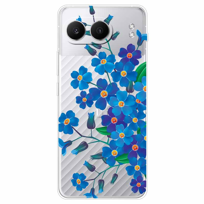 For One plus Nord 4 Case 6.74'' Flowers Transparent TPU Silicone Funda Capa for Oneplus Nord 4 Nord4 5G Soft Covers Coques bags