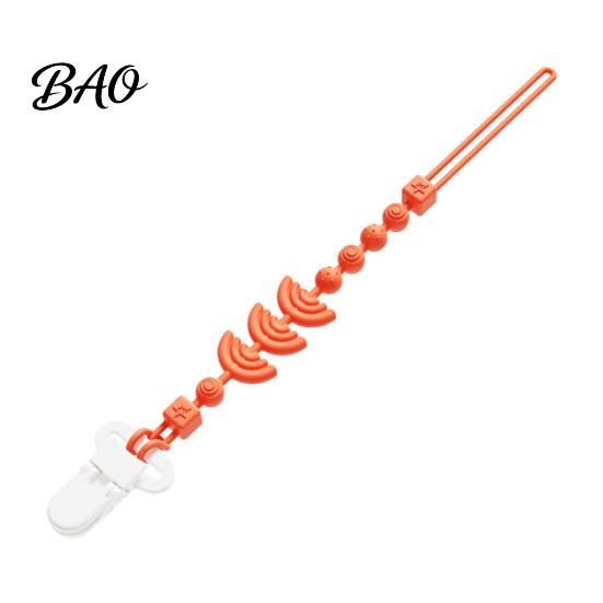 Teether Attachment for Stroller Silicone Pacifier Clip with Infants, BPA-Free Chewable Baby Anti-Drop Holder Shower Gift Newborns Chain 0-24