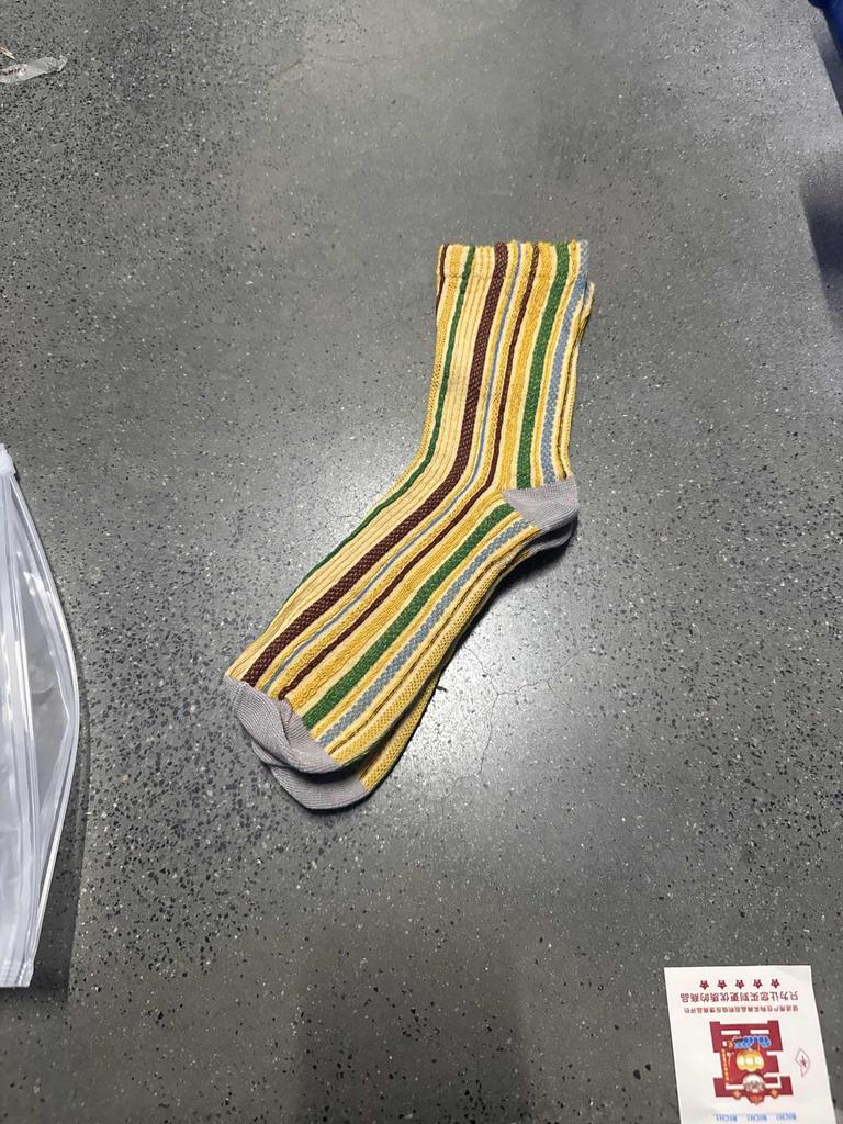 Retro Vertikal Gestreifte Color-Block Socken Frühling/ Mittelwadenhoch Unisex Freizeit Baumwollsocken Trendige Color-Block Gestreifte Socken