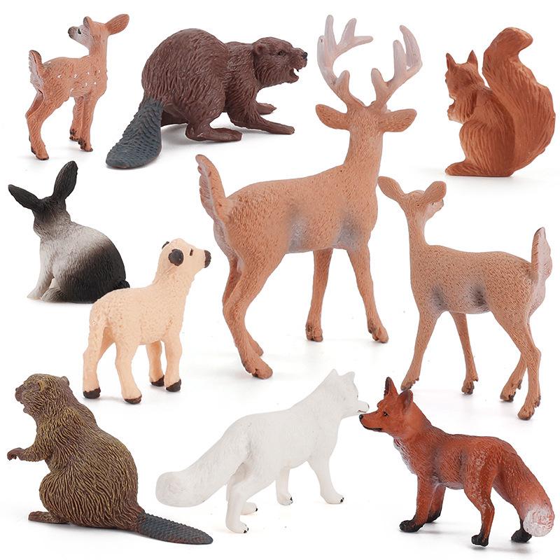"Forest Animal Series: Beaver, Anteater, Squirrel, Monkey, Rabbit, Deer, Fox Models for Cross-Border Export"