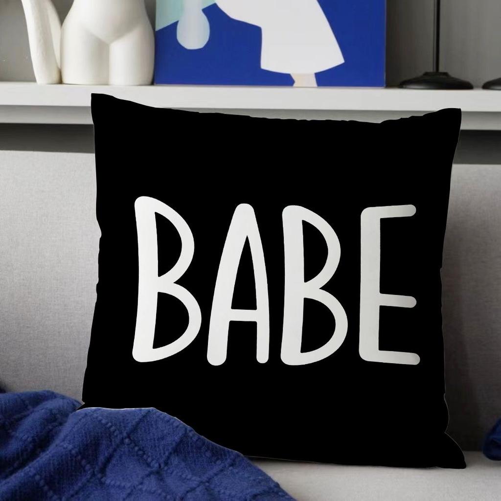 Black Luxury Pillow Cover, Sofa Cushion Cover, Dormitory Bedroom Pillow Cover, Pillowcase, Square Home Decoration