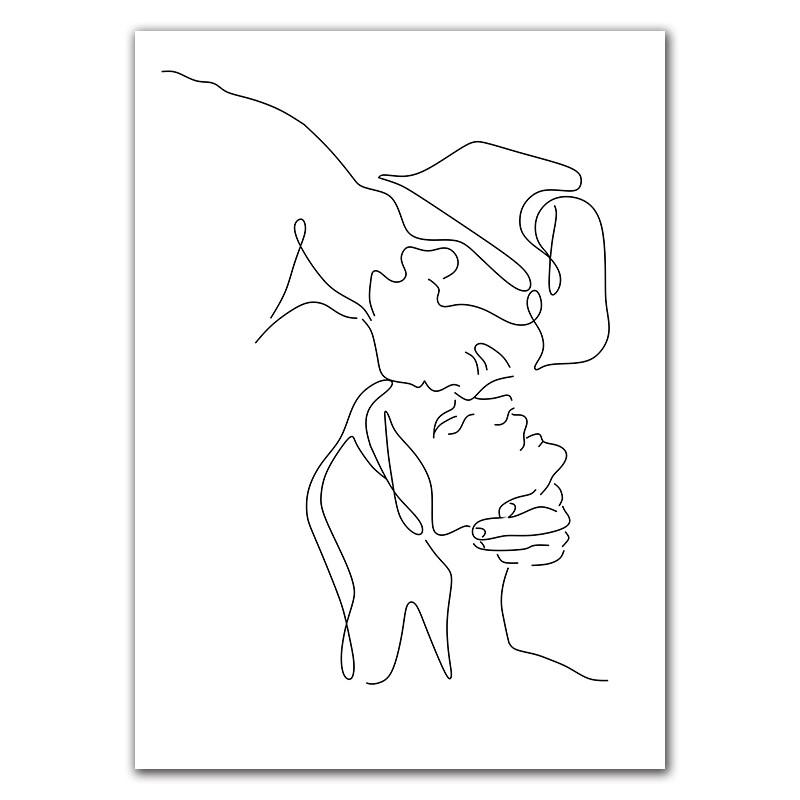 Nordic Minimalist Figures Line Art Sexy Woman Wall Canvas Painting Girls Drawing Posters And Prints Decor For Living Room HD0095