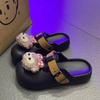 Cute early autumn outer bag head slippers versatile soft duffy bear comfortable flat bottom half drag