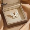 Faux Pearl Rhinestone Brooch Women Three-Dimensional Butterfly Design Pin
