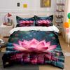 Pink Lotus Flower Pattern. Bedding Sets Duvet Cover Sets Duvet Covers Pillowcases(1 * Duvet Cover 2 * Pillowcases Without Duvet Insert)