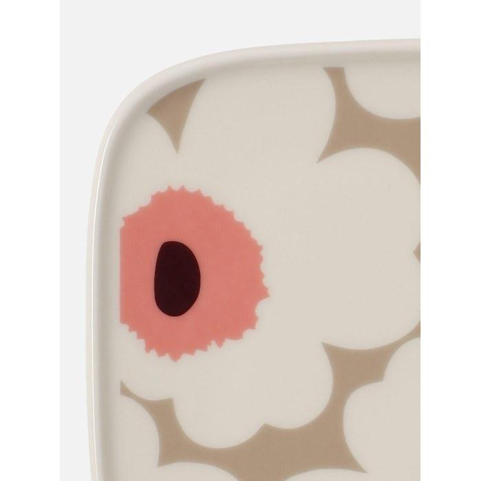 Marimekko Unikko Plate 12x15cm White/Clay/Powder