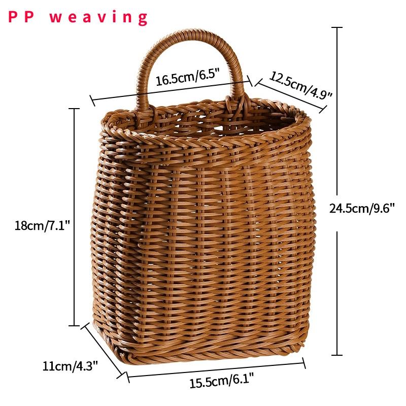 Прочная кухонная корзина для хранения, плетеные подвесные корзины для гостиной, органайзер для фруктов и всякой всячины, домашний декор, плетеные вручную корзины