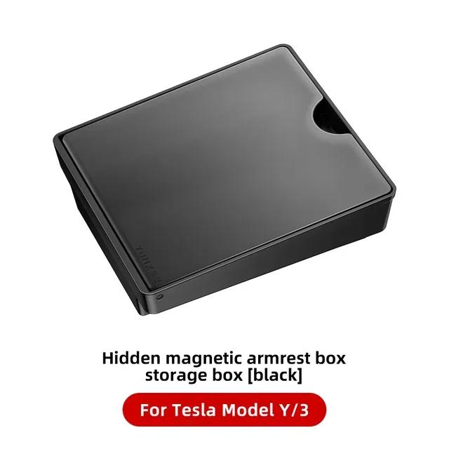 

Для Tesla Hidden Storage Box Magnetic Center Console Hidden Storage Box Для Tesla Model 3 Y Armrest Hidden Organizer Accessories