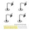 4PCS Stainless Stair Steel Handrail Brackets With Install Accessories Glass Balustrade Stair Wall Mount Bracket Hardware Tool