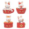 Chinese Statue Figurines Home Decoration Table Centerpieces Shaking Bunny Sculpture for Desktop,