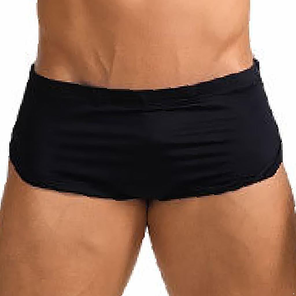 Men Sides Split Press Button Crotch Boxer Briefs Elastic Waistband Quick-Drying Athletic Shorts for Gym Fitness Cycling Running