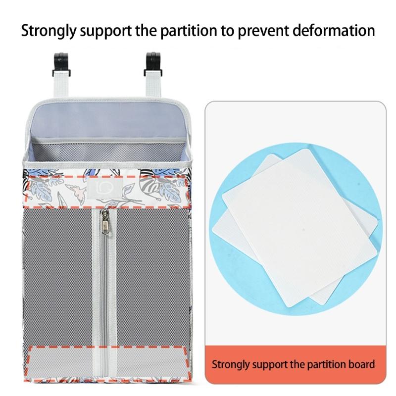 Noční stolky pro miminka Vícekomorové organizéry Se zapínací přihrádkou na pleny Omyvatelná oxfordská tkanina Závěsné řešení pro ukládání