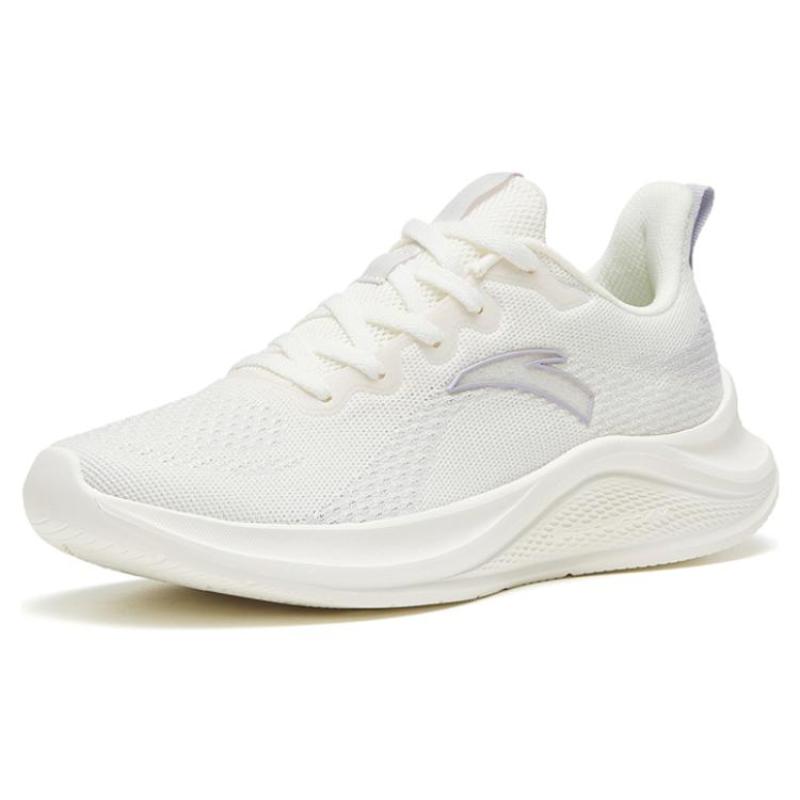 Anta Flyknit Shock Absorbers Slip Resistant Abrasion Resistant Low top Casual Running Shoes Women's Gray Purple Sneakers 922525567F-4
