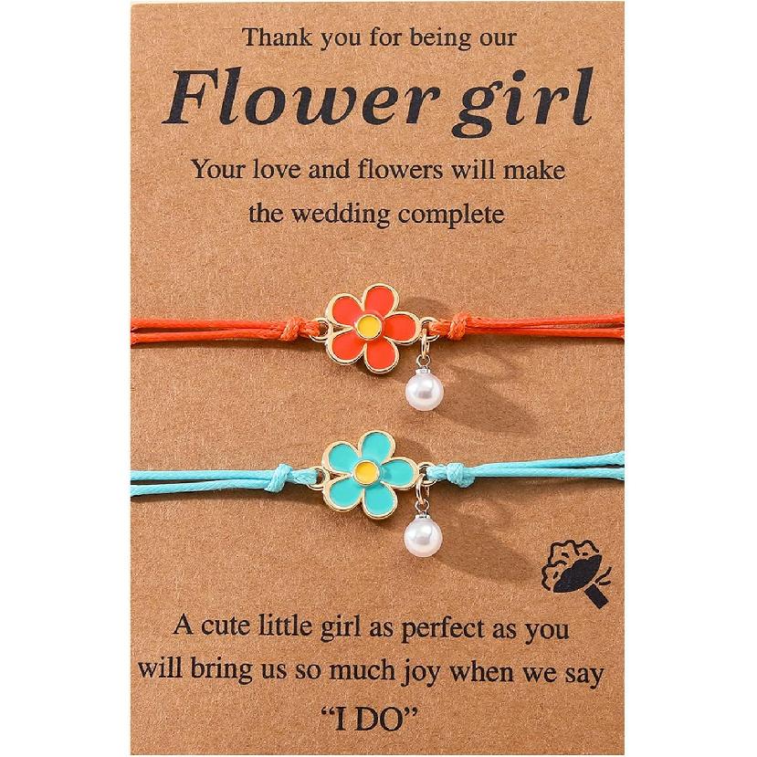 DATOA Best Friend Bracelet Matching Relationship Flower Braided Rope Bracelet Friendship Jewelry Gift for Couple Friends