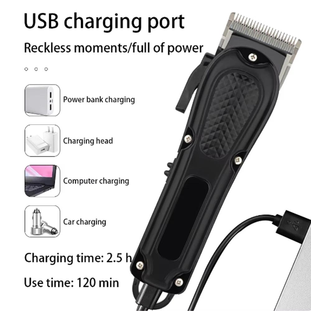 Electric Hair Clipper UBS Rechargeable Cordless Beard Trimmer Men Powerful Electric Hair Clipper Trimming Tool