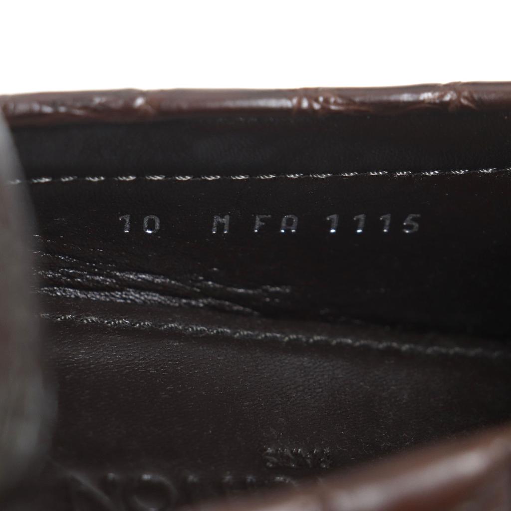 Pristine LOUIS VUITTON loafers Dark brown Crocodile mens 10 Used