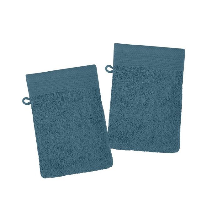 Gants de toilette - Lylia - 15 x 21 cm - Éponge moelleuse - Couleur pétrole