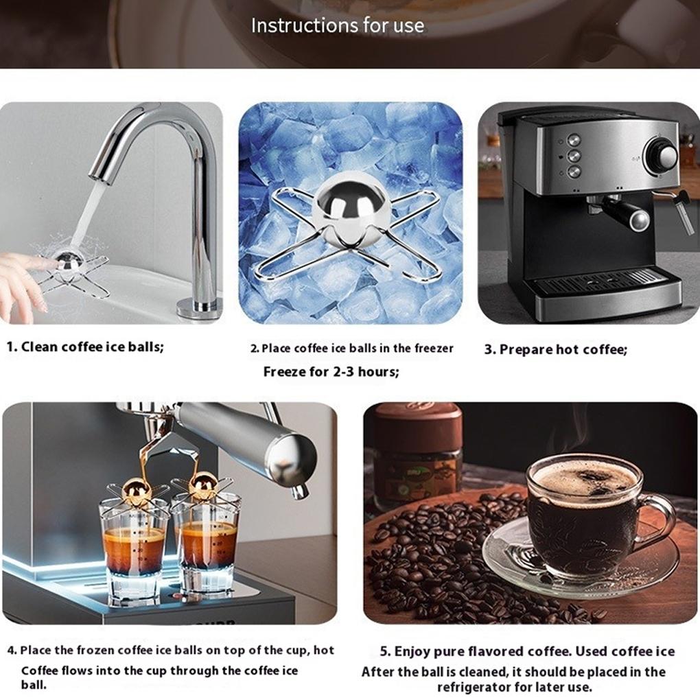 Coffee Lovers Stainless Steel Chilling Ball Premium Metal Ball And Coffee Ball For Chill With Cooling Ball Stand Ice