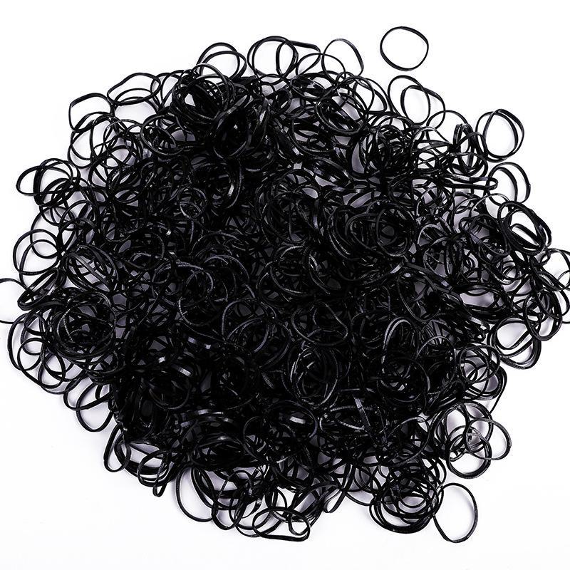 Black Thick Elastic Hair Bands: No-Damage Hair Ties for Women & Kids