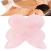 Portable Rose Quartz Guasha Board Butterflies Shaping Gua Sha Scraping Massage Tool