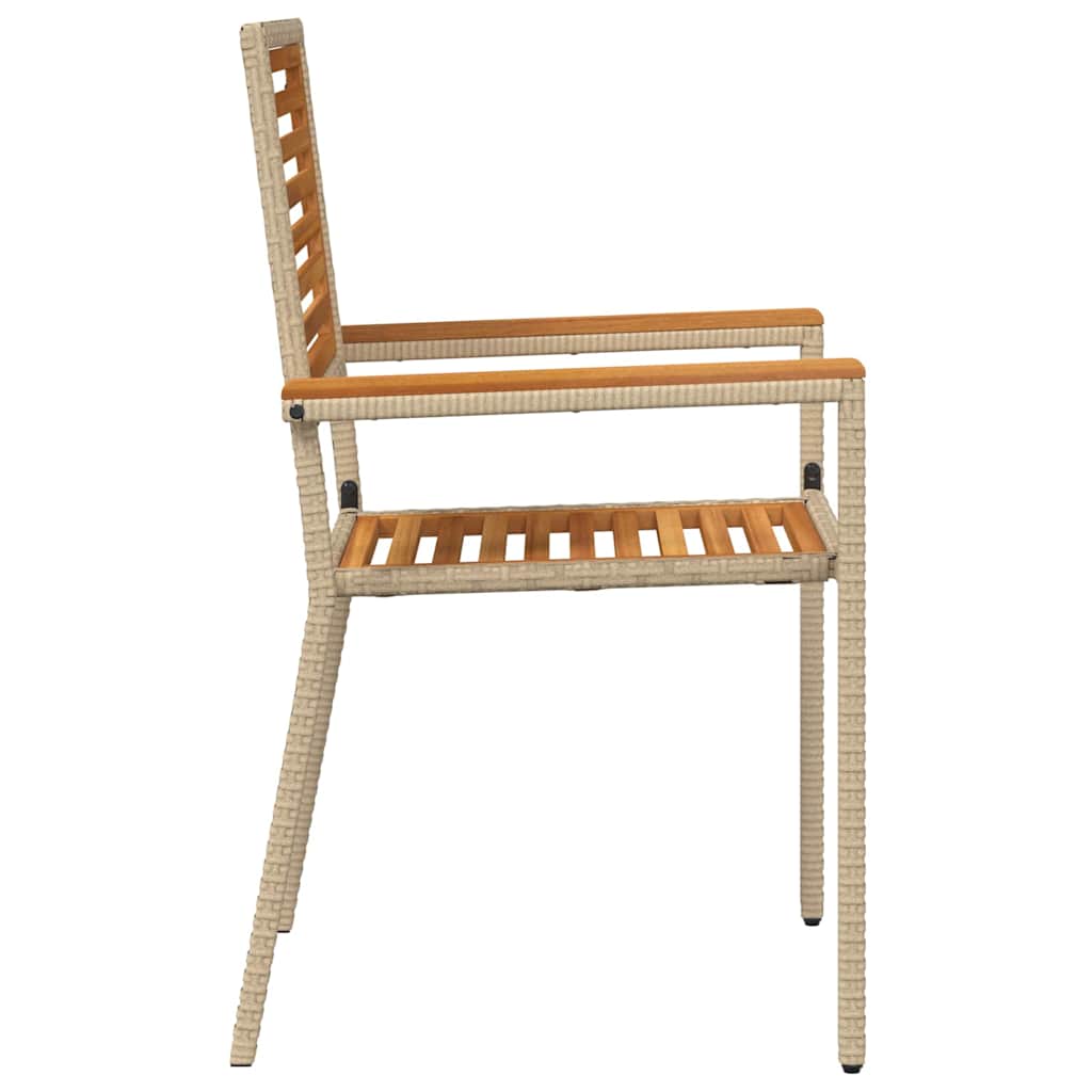 Garden Stackable Chairs 4 Pcs Brown and Beige 54 X 56 X 90 Cm