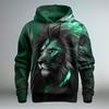 Animal Lion Pattern 3D Printed Men's Hoodie Spring and Autumn Casual Long Sleeve Hoodie Street Loose Sweatshirts Men's Tops