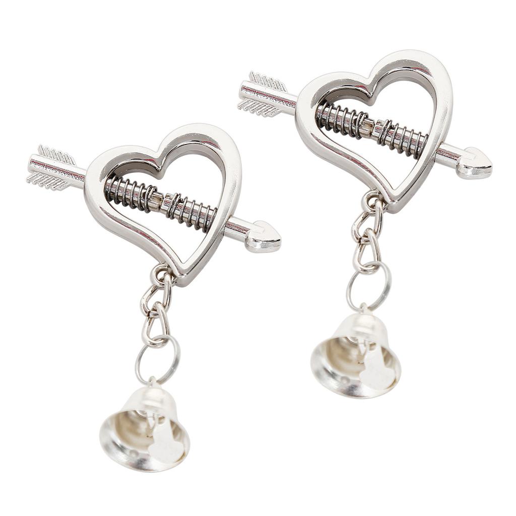 Sex Game Heart Shape Nipple Clamp Clips with Bell BDSM Play Adjustable Restraints Intimate Toys Accessories