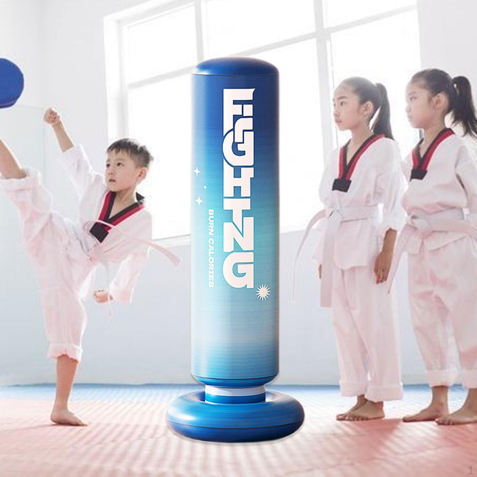 

Детская боксерская груша Боксерские мешки Подарок на день рождения Надувной боппер для подростков 1.5m_Blue