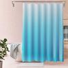 1 Set Shower Curtain with 12 Hanging Rings Contrast Gradient Color Thickened Waterproof Punch-free