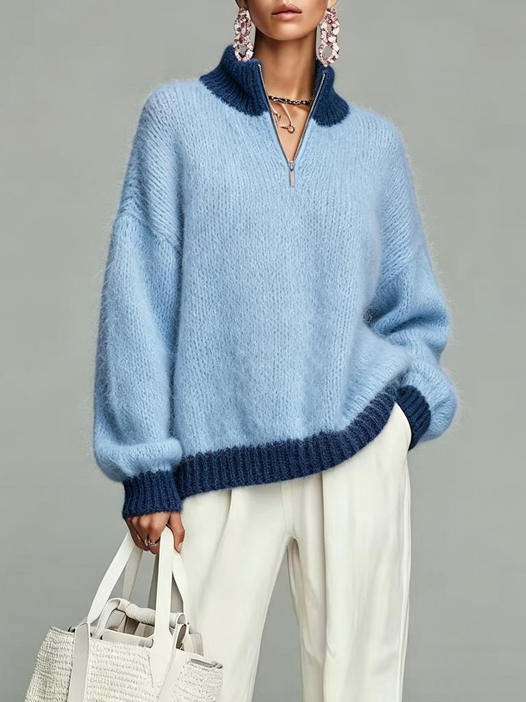 Women's Sweater, Zip-Up for Fall and Winter