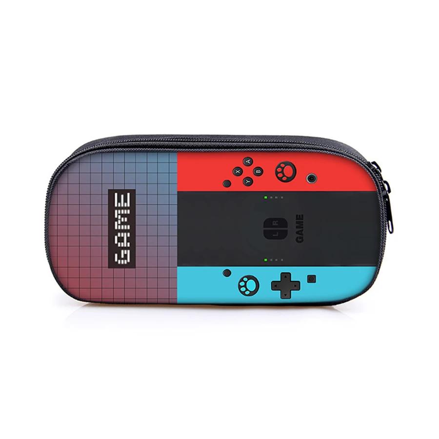 Hot Sales 3D Cartoon Leather Pencil Case Best School Supplies Gift for Boys and Girls Games Console Layered Pen Bag
