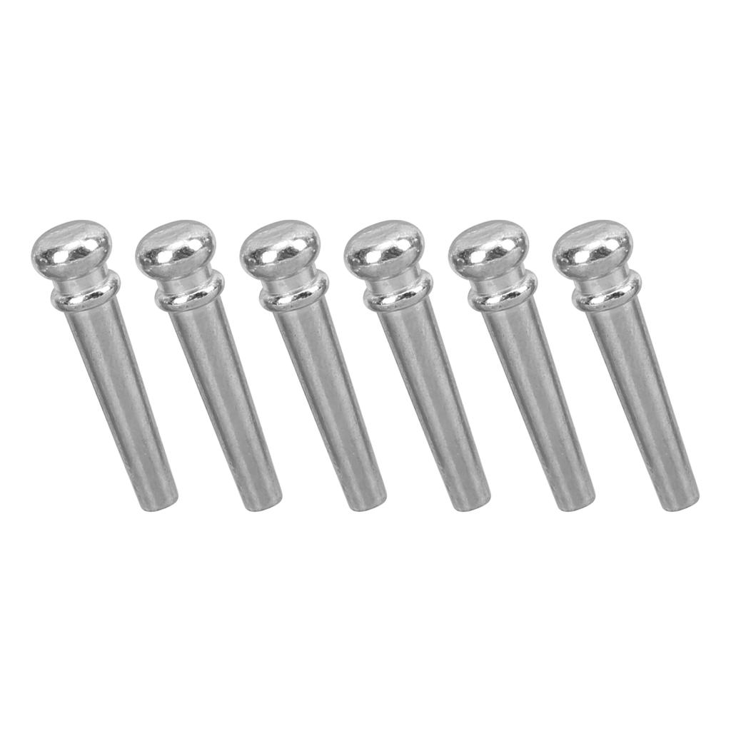 6Pcs Acoustic Guitar String Nail Bridge Pins Pegs Fixed Cones Parts Replacement GL28Silver