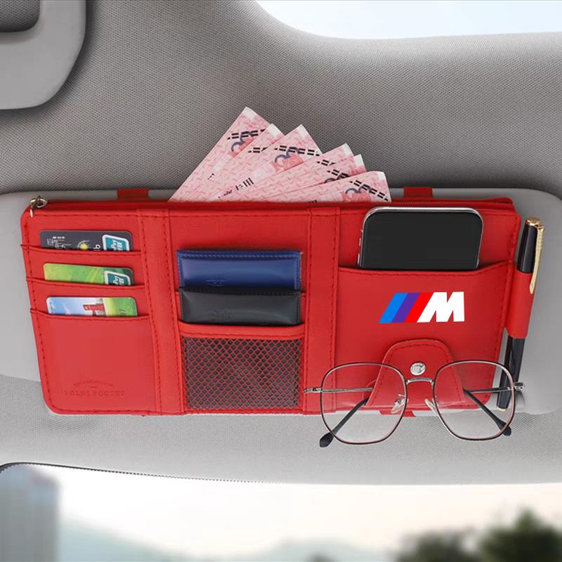 Car Sun Visor Point Type Multi-function Storage Bag Car Accessories For BMW M E34 E36 E60 E90 E46 E39 E70 F10 F20 F30 X5 X6 X1 M3 M5 M6 E71 F01 F02