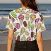 Simple and Personalized Ice Cream Printed Short Sleeved Round Neck T-shirt for Women's Summer Casual Versatile Daily Top