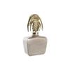 Vase - Tibor - Verre Et Aluminium - 45 Cm - Doré Et Beige - Design Moderne
