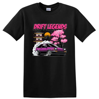Drift Legends Graficzny Fioletowy Samochód Anime Koszulka Wyścigowa Koszulka Kultura Driftu