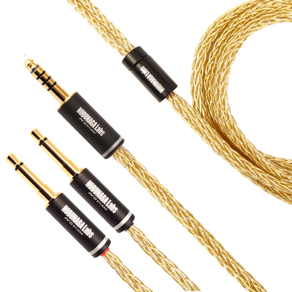 

NOBUNAGA Labs balanced mono mini x Pure silver wire headphone cable Tenrai-Kiwami [4.4mm 5-pole / 3.5mm 2-pole 2] gold-plated 16-core NLS-TER-KWM золотий