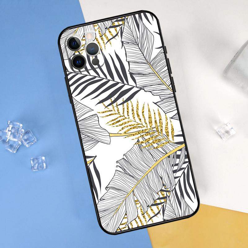Summer Plant Palm Green Leaf Aloha Phone Case For iPhone 16 Pro 15 Pro 11 13 14 Pro Max 12 Mini XR 16 15 Plus 16e Cover Shell