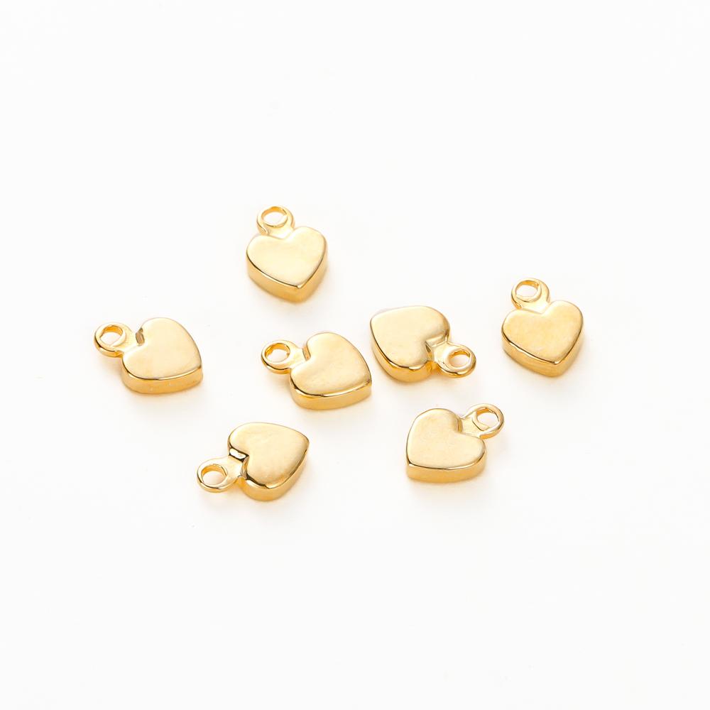 20 Stück 14K 18K Goldfarben Beschichtetes Messing Mini Sterne Herz Anhänger Für Schmuckherstellung Handgemacht DIY Ohrring Charms Finding Component