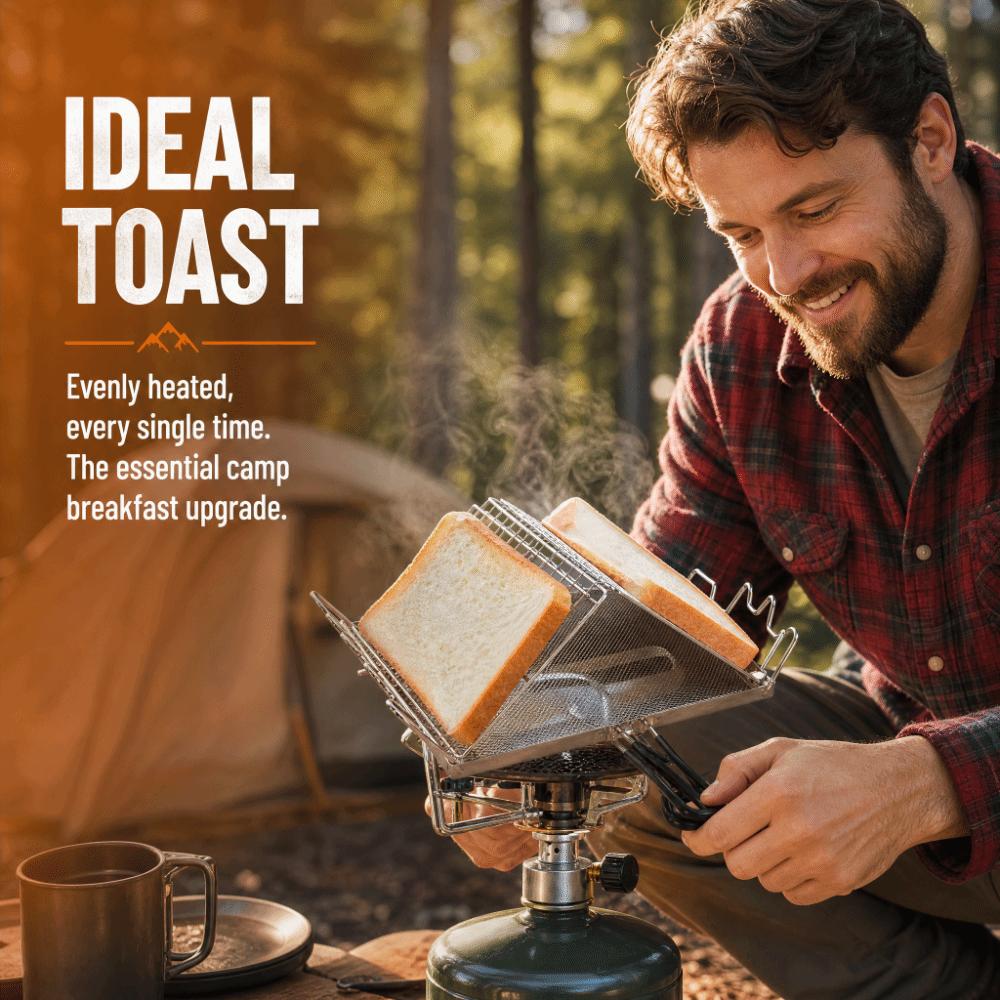 Foldable Toast Grill Rack Mesh Surface Foldable Toaster Camping Toaster Outdoor Toasting
