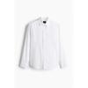 H M Regular Fit Linen Blend sHirt wHite