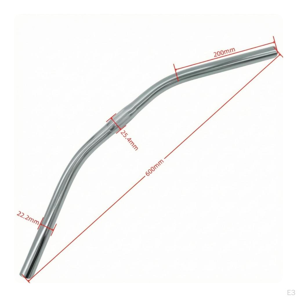 Curved Bike Handlebar Smooth Tube 25.4 Mm Clamp