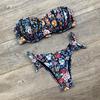 Fashion Women Sexy Floral Print Breast Pad Swimwear Split Bathing Swimsuit
